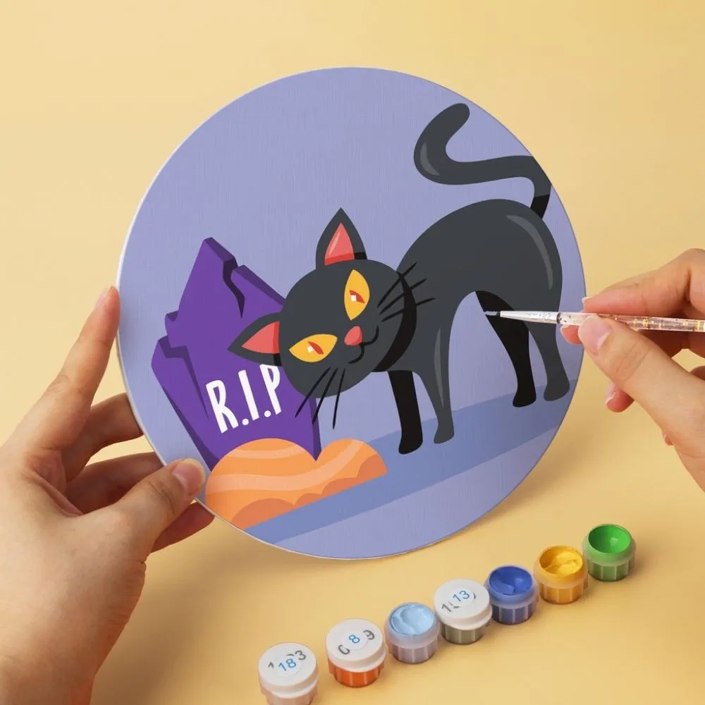 Figured'Art Mini Serie Katten en Hekserij schilderen op nummer Ø20cm 6 stuks