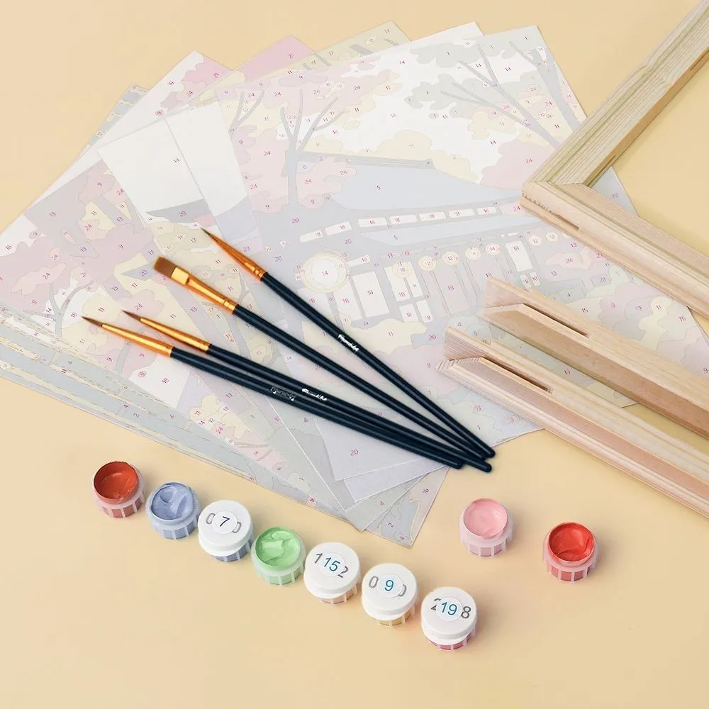 Figured'Art Rustig Japan schilderen op nummer 15x20cm 6 stuks