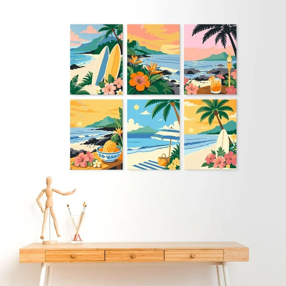 Figured'Art Mini Serie Eindeloze zomer schilderen op nummer 6x 15x20cm zee