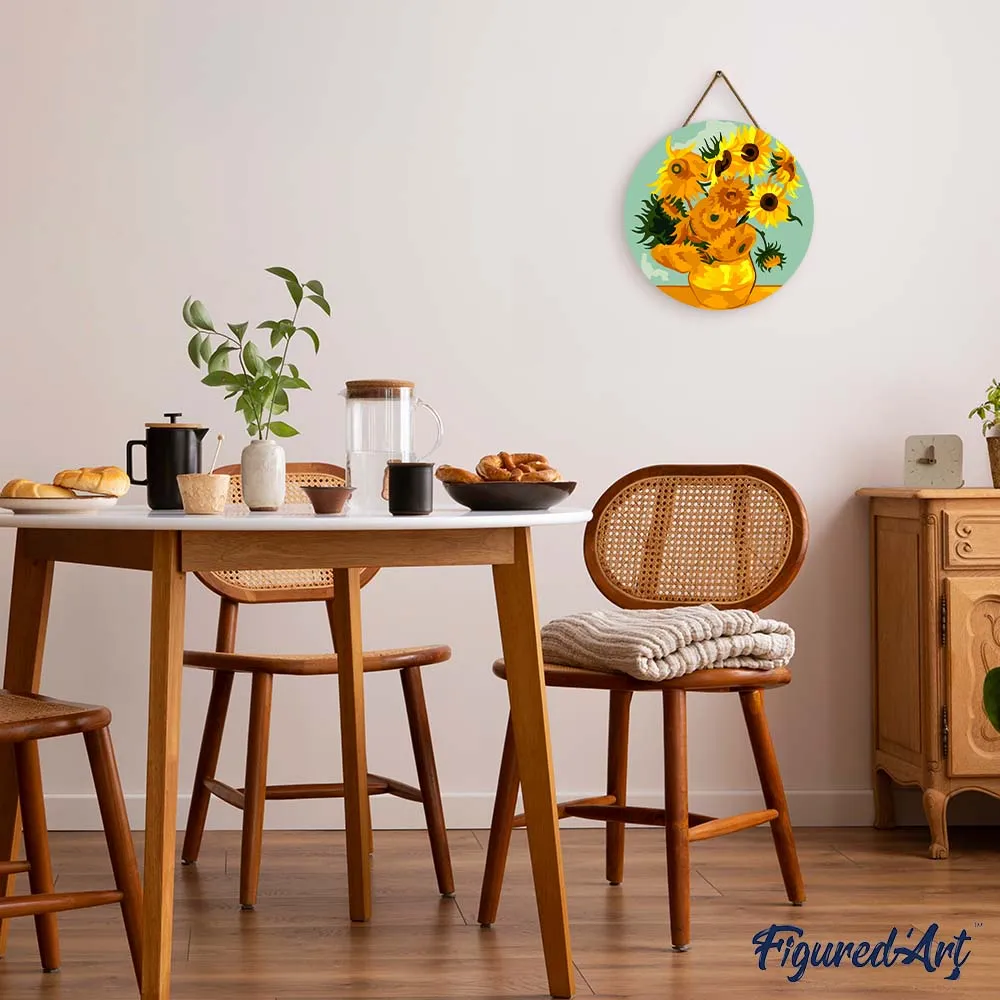 Figured'Art Van Gogh Zonnebloemen schilderen op nummer hout 30cm