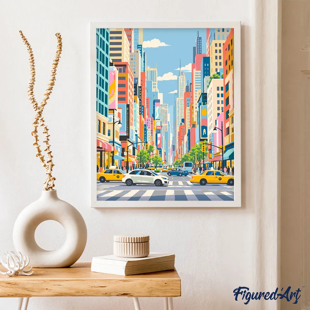 Figured'Art Kleuren van de Binnenstad schilderen op nummer 40x50cm stad