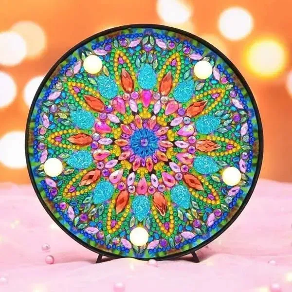 Figured'Art Mandala Mix diamond painting LED-lamp 15 cm