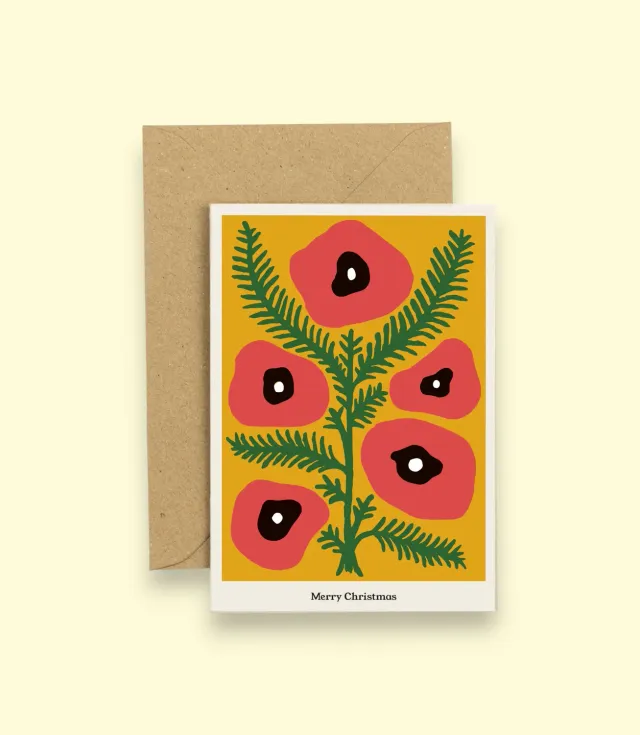 Studio Wald Christmas Plants Poppies kerstkaart A6