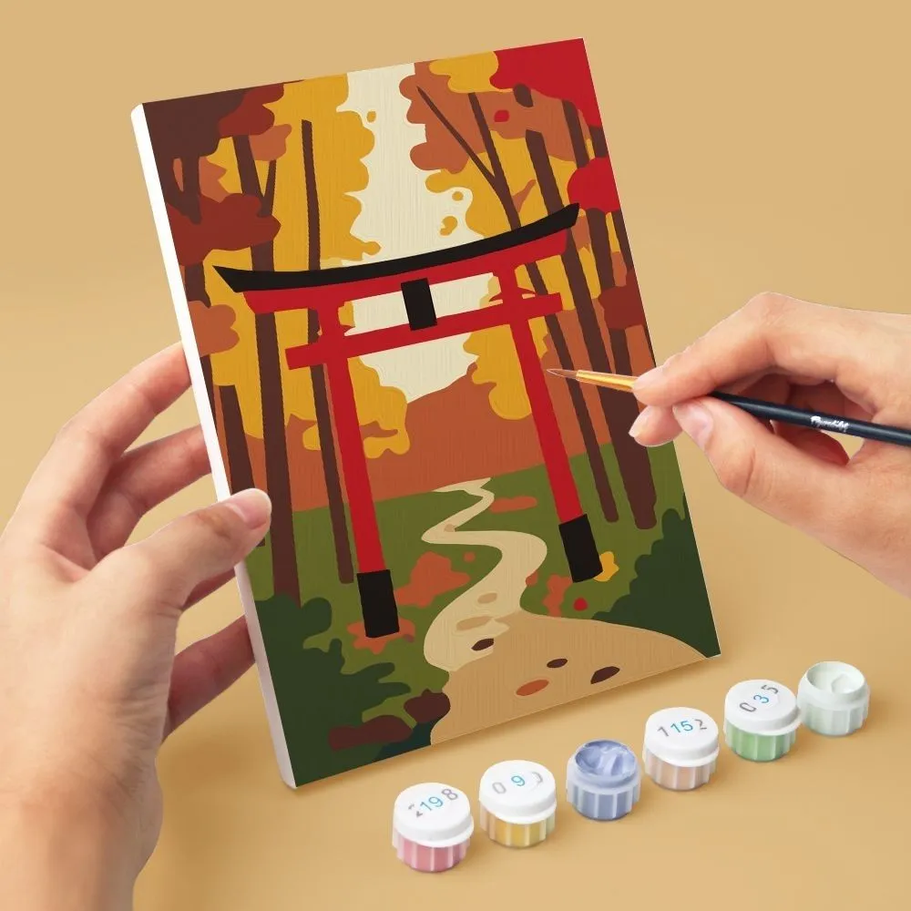 Figured'Art Rustig Japan schilderen op nummer 15x20cm 6 stuks