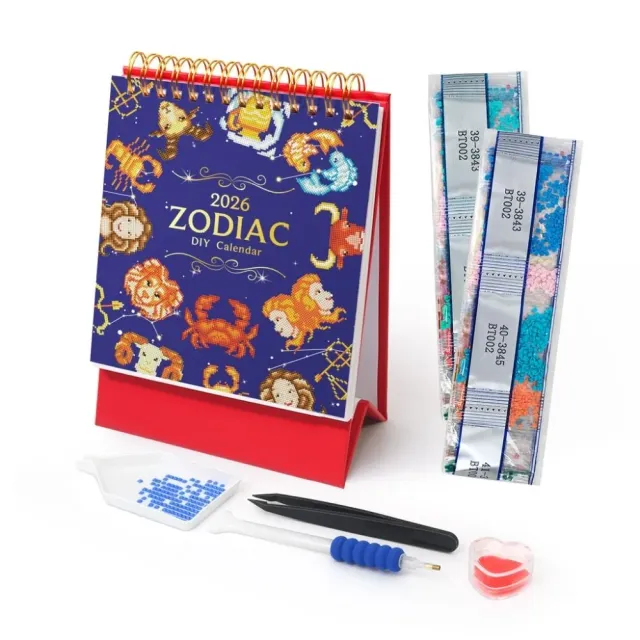 Figured'Art Sterrenbeelden Diamond Painting Kalender 2026 12 vellen