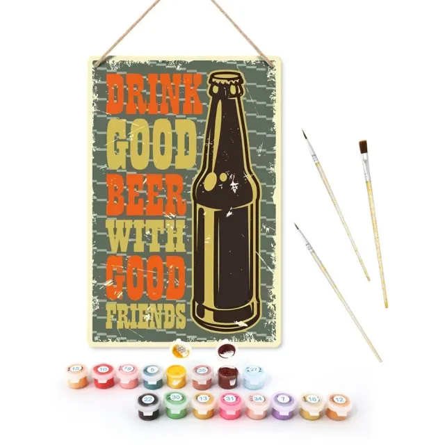 Figured'Art Goed Bier met Goede Vrienden schilderen op nummer metaal