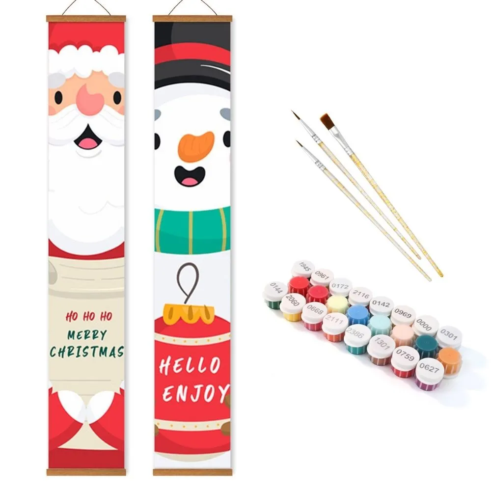 Figured'Art Sneeuwman Vreugde deur banner schilderen 20x120 cm kerst