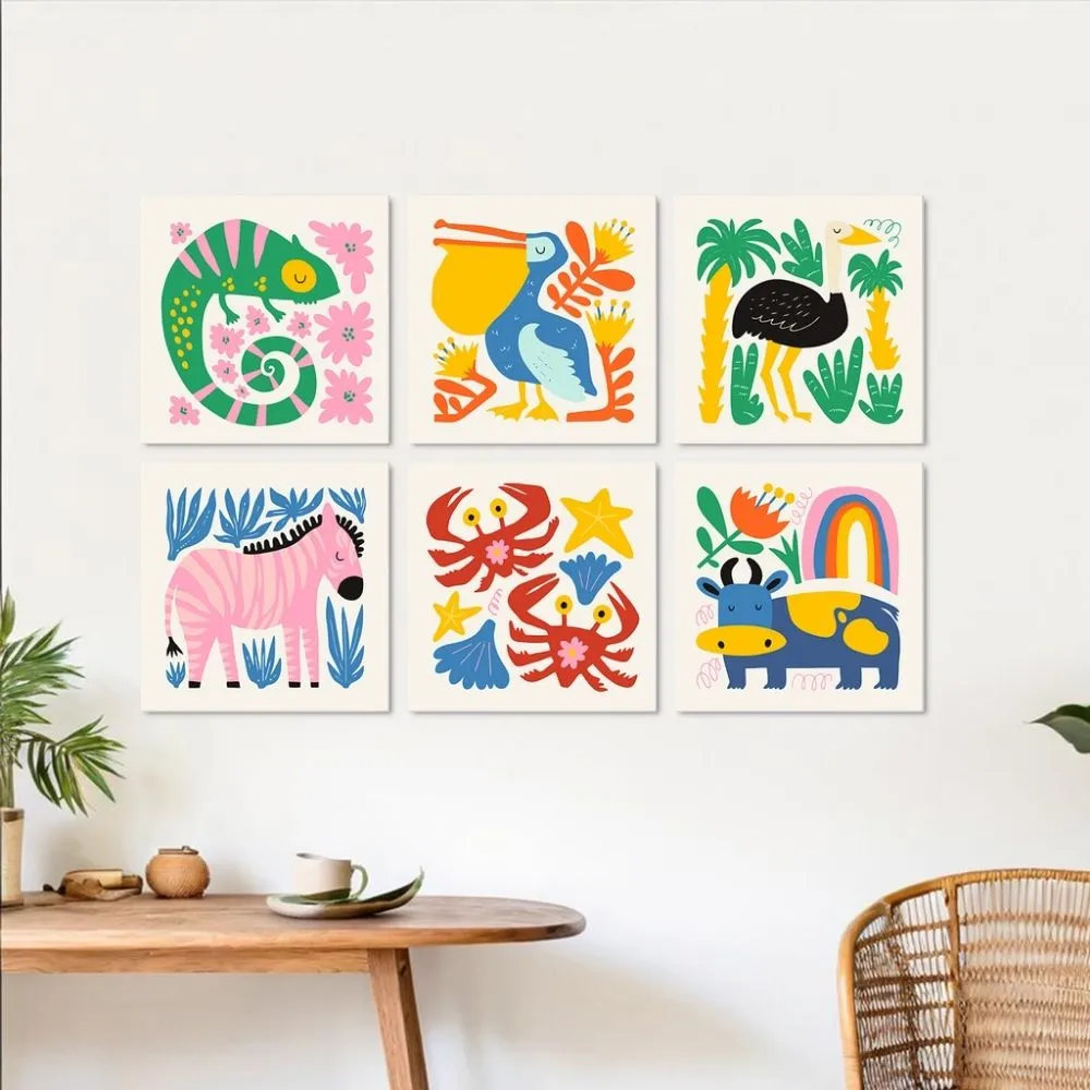 Figured'Art Mini Serie Geschilderde wilde dieren 2 nummer 20x20 6x