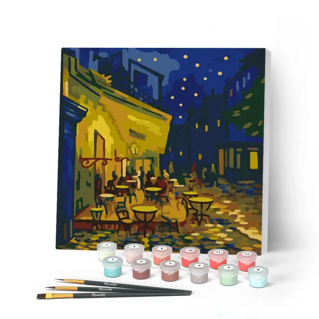 Figured'Art Van Gogh Café Terras mini schilderen op nummer 20x20