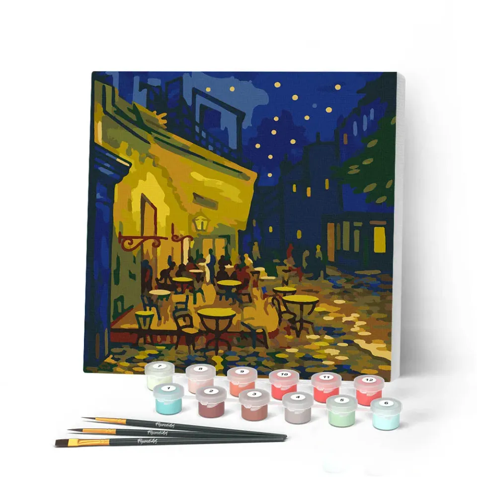 Figured'Art Van Gogh Café Terras mini schilderen op nummer 20x20