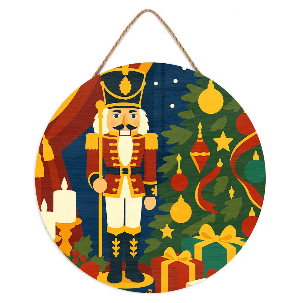 Figured'Art Houten Schijf Kerstnotenkraker schilderen op nummer 30cm kerst