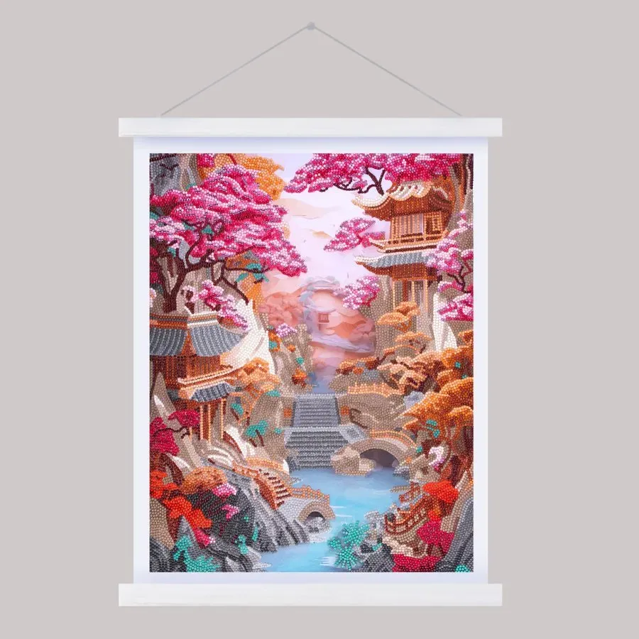 Craft Buddy Crystal Art Cherry Blossom diamond painting scroll 35x45 cm