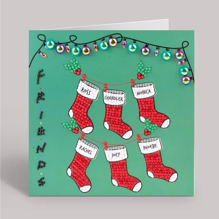 Craft Buddy Crystal Art Holiday Cheer Friends kaart 18x18 cm