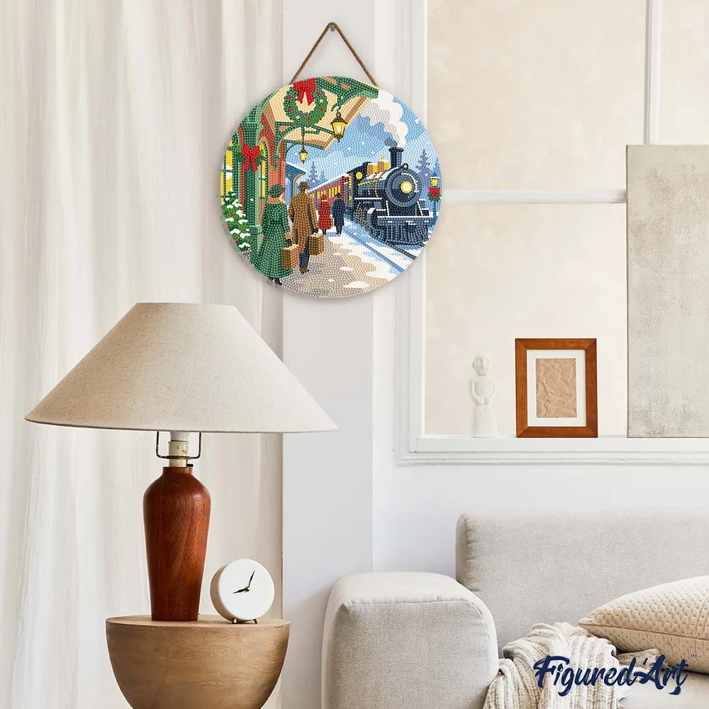 Figured'Art Feestdagenexpress Diamond Painting Hout 30 cm Winter