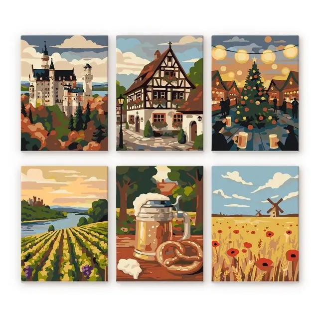 Figured'Art Mini Hallo Duitsland schilderen op nummer 15x20 cm 6 stuks
