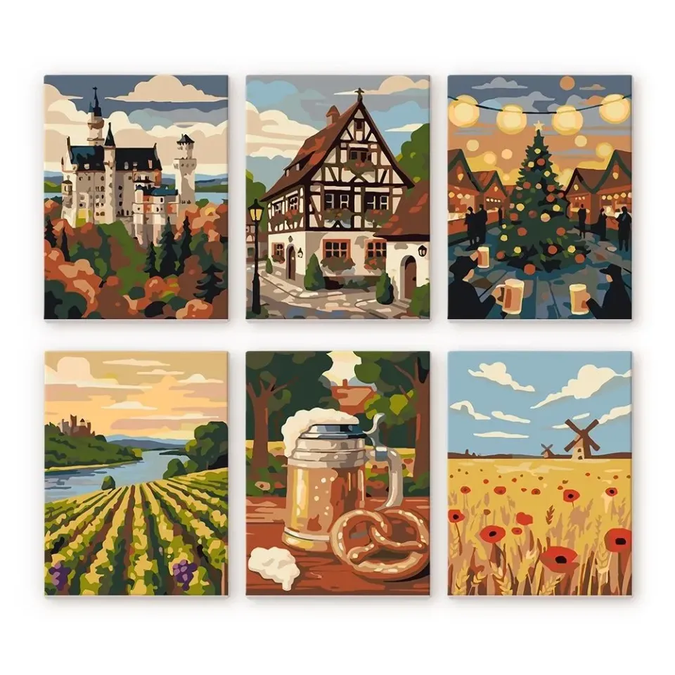Figured'Art Mini Hallo Duitsland schilderen op nummer 15x20 cm 6 stuks