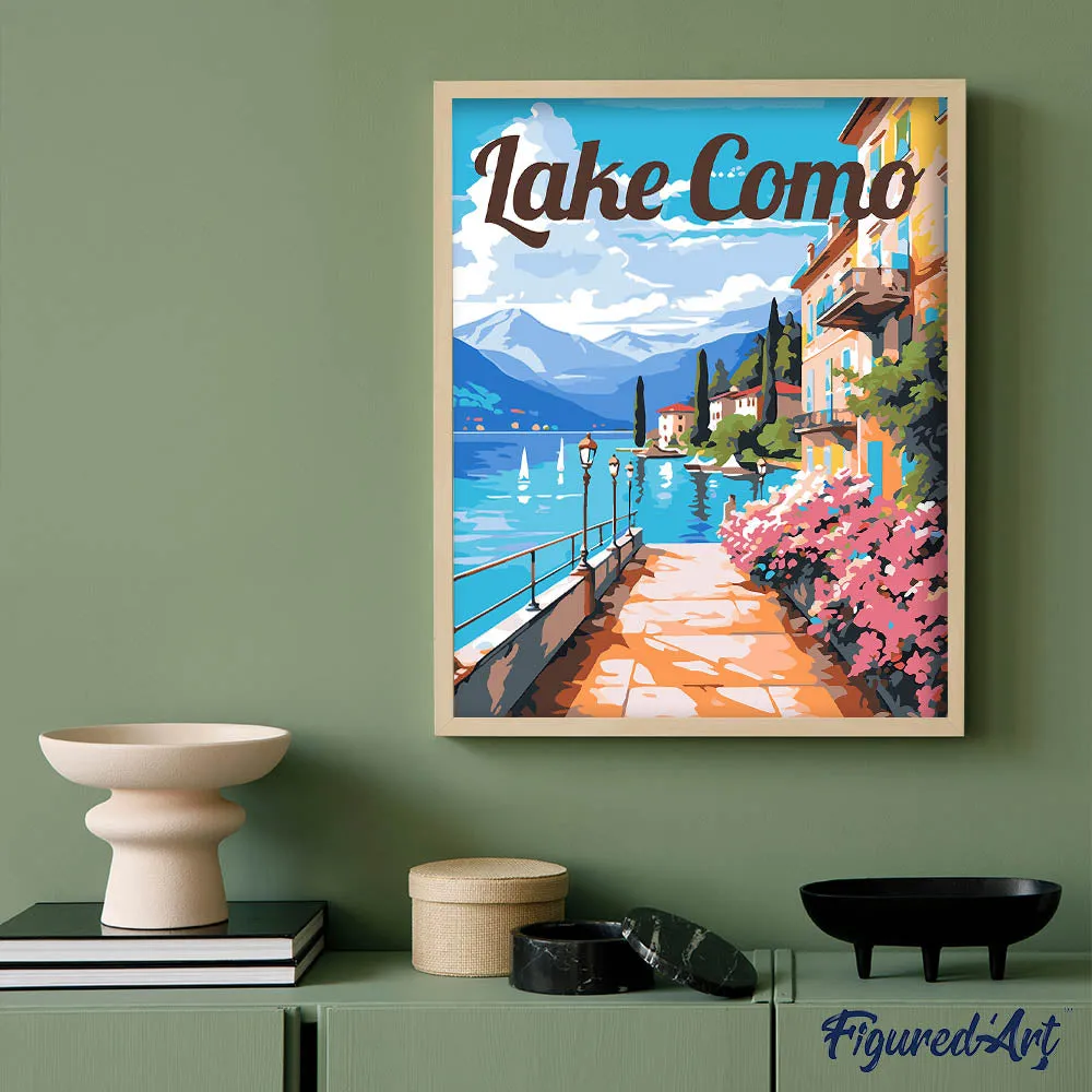 Figured'Art Promenade Comomeer schilderen op nummer 40x50cm poster