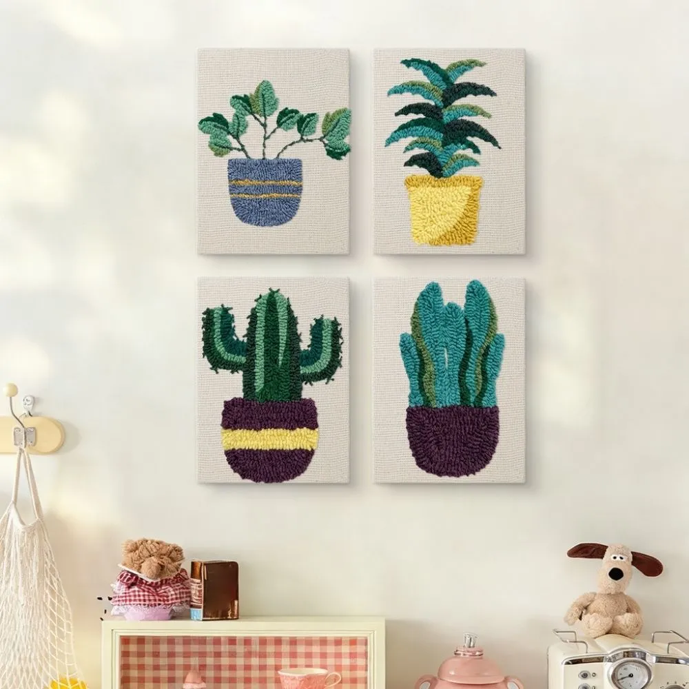 Figured'Art Woestijnplanten punch needle set 4 stuks met frames