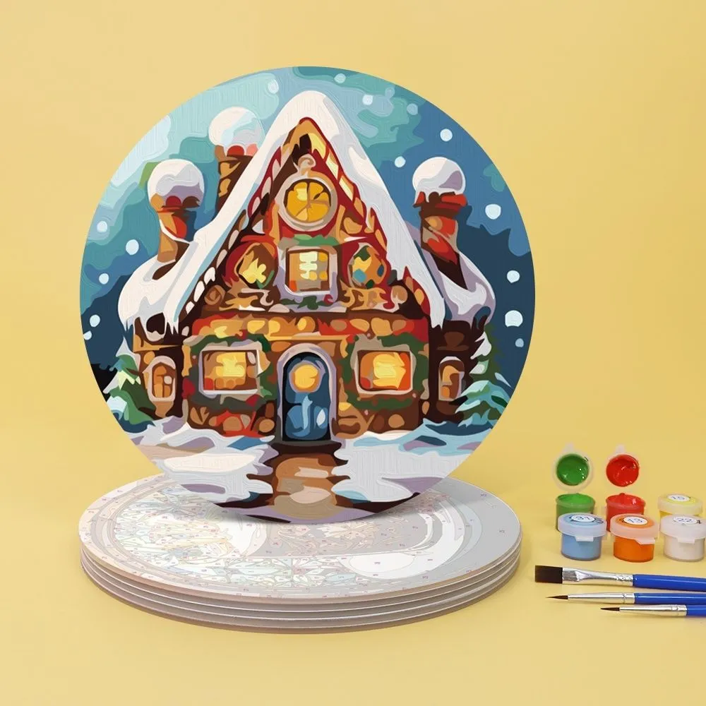 Figured'Art Peperkoekhuis schilderen op nummer placemats 20cm 6 stuks