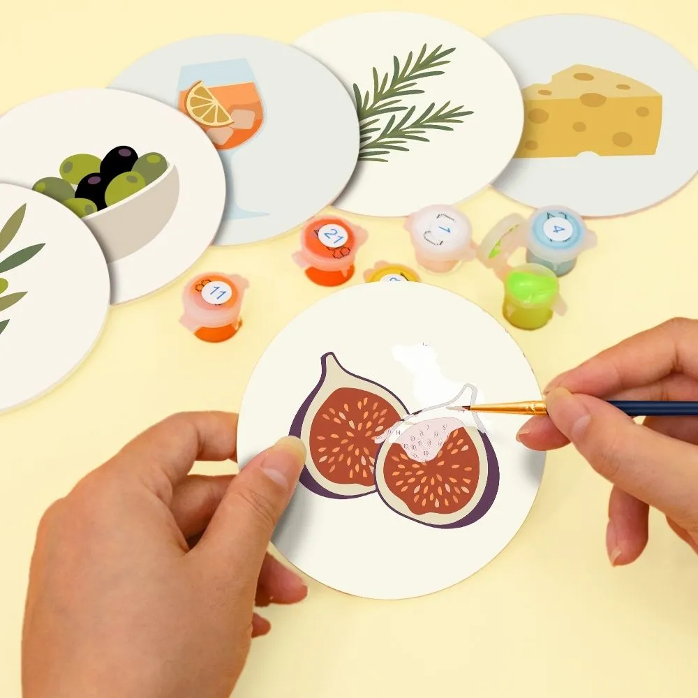 Figured'Art Mediterrane Smaken onderzetters schilderen op nummer 10 cm
