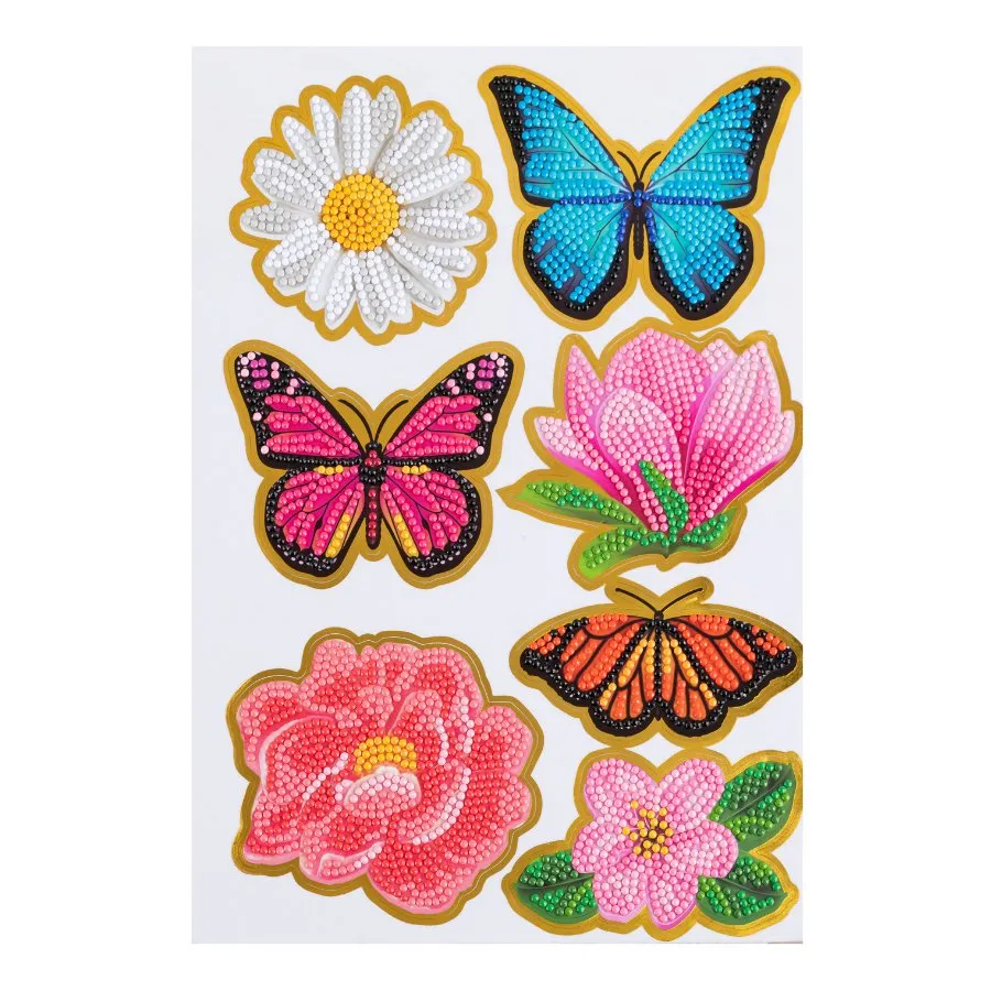 Craft Buddy Crystal Art Easter Garden stickers 42 stuks goudrand