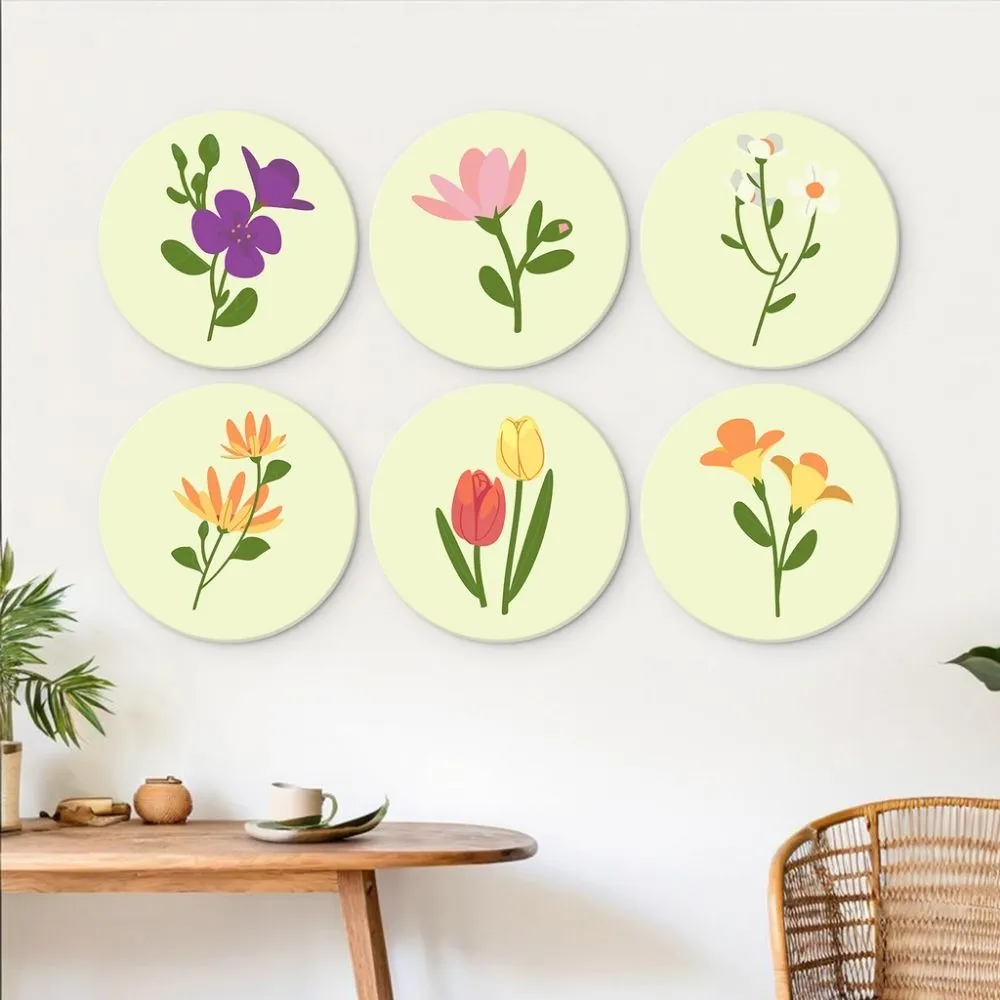 Figured'Art Delicaat bloemblaadje schilderen op nummer 6x Ø20cm