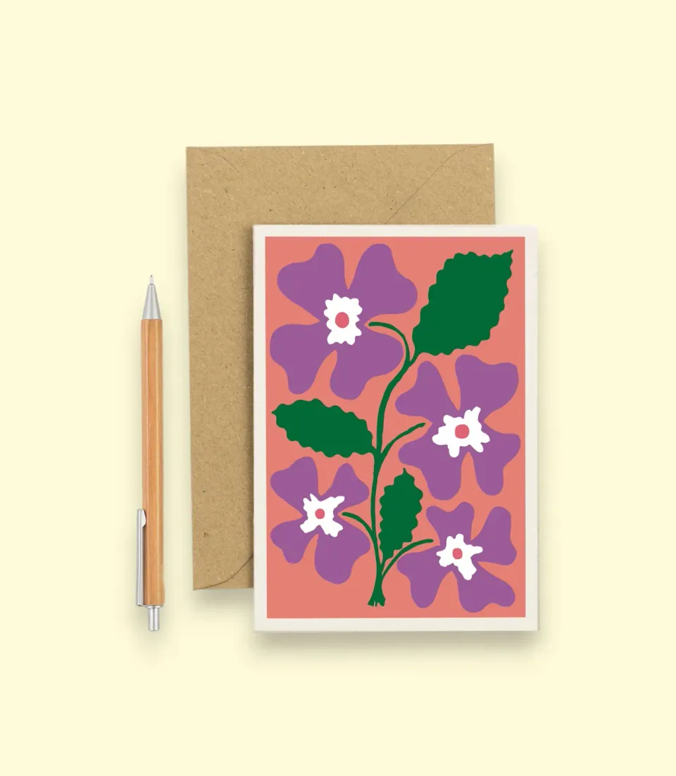 Studio Wald Pansy A6 wenskaart blanco met envelop
