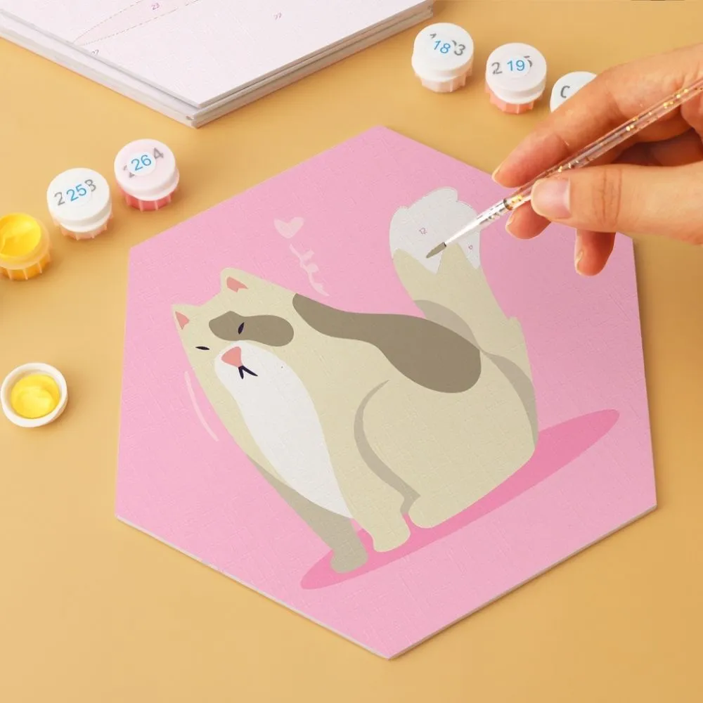 Figured'Art Mini Zeshoeken Dieren in roze Schilderen op Nummer 6st
