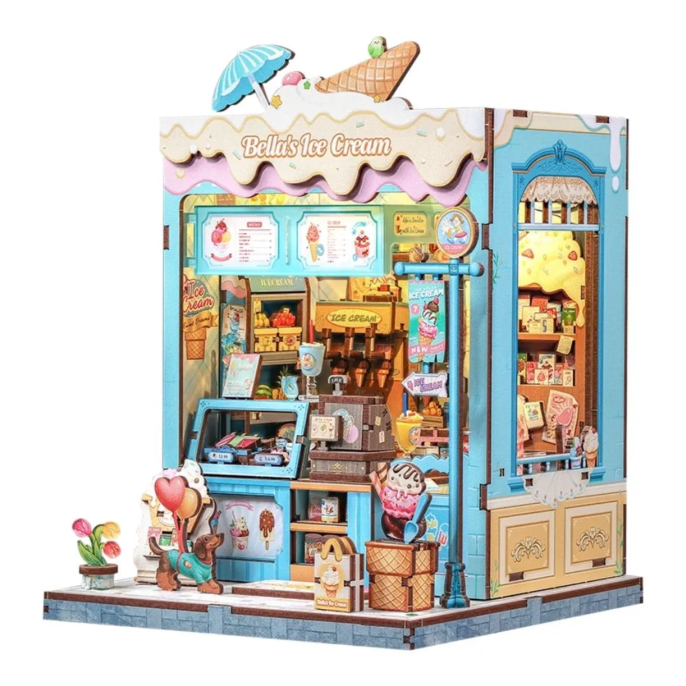 Figured'Art Miniatuurhuisje Bella's IJssalon 255 delen met led