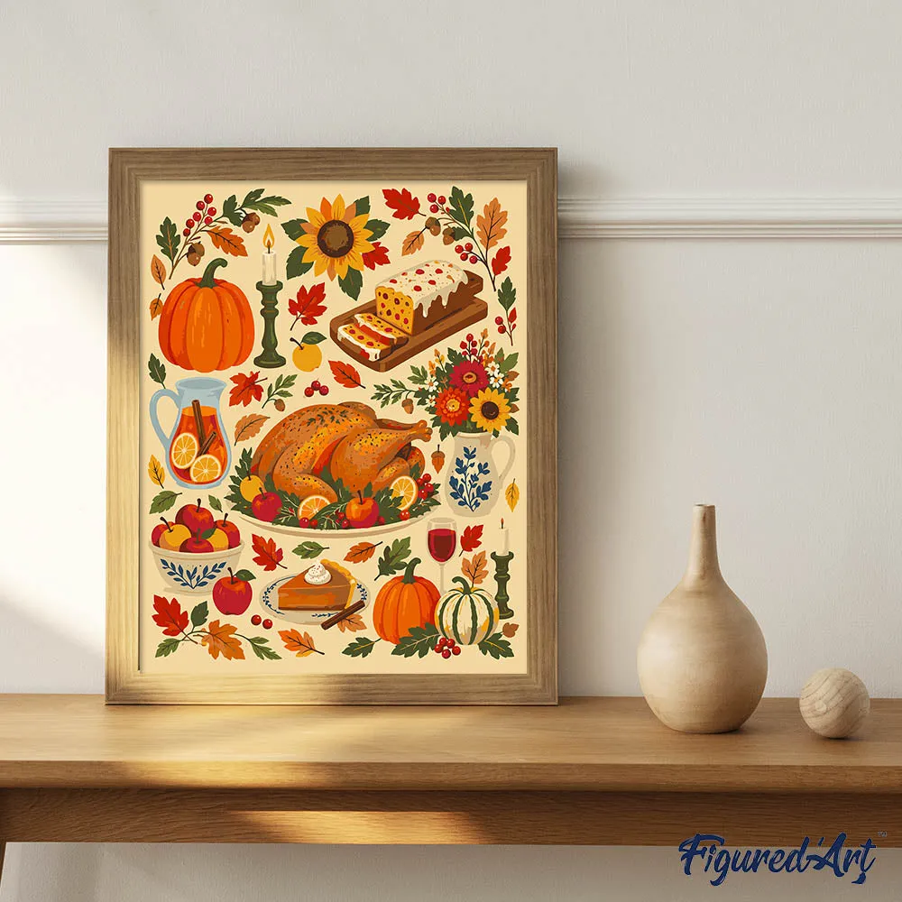 Figured'Art Thanksgiving-Schatten schilderen op nummer herfst