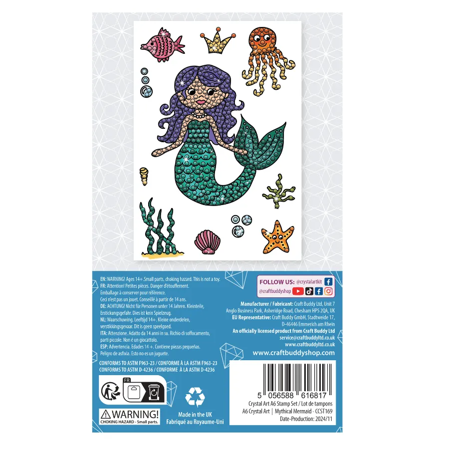 Crystal Art Mythical Mermaid stempels set A6 11-delig