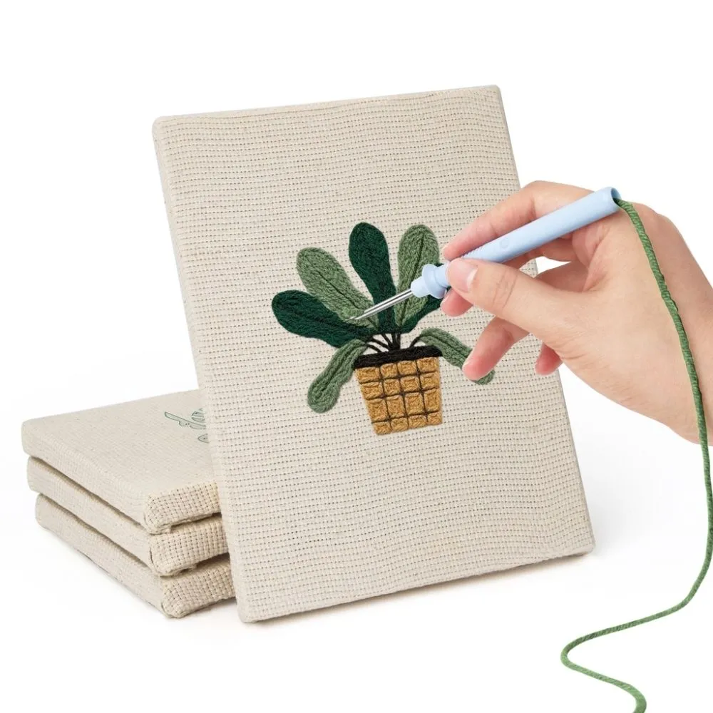 Figured'Art Plantenliefhebber Set 1 punch needle set 4 stuks 20x30 cm
