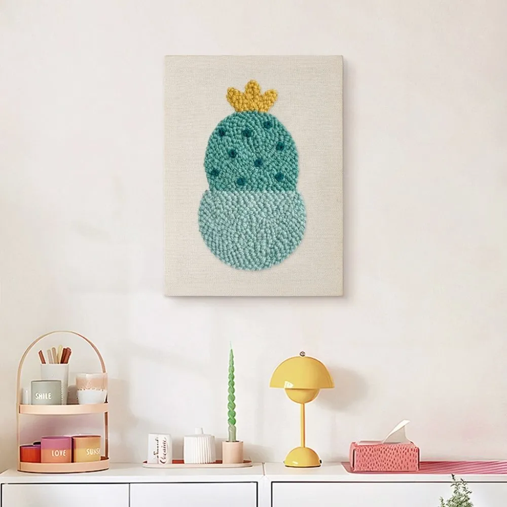 Figured'Art Kleine Blije Cactus punch needle pakket 20x30cm cactus