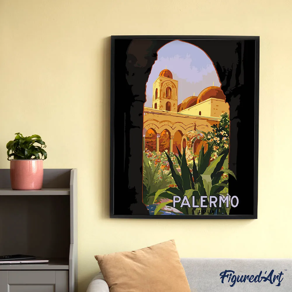 Figured'Art Binnenplaats van Palermo schilderen op nummer 40x50cm