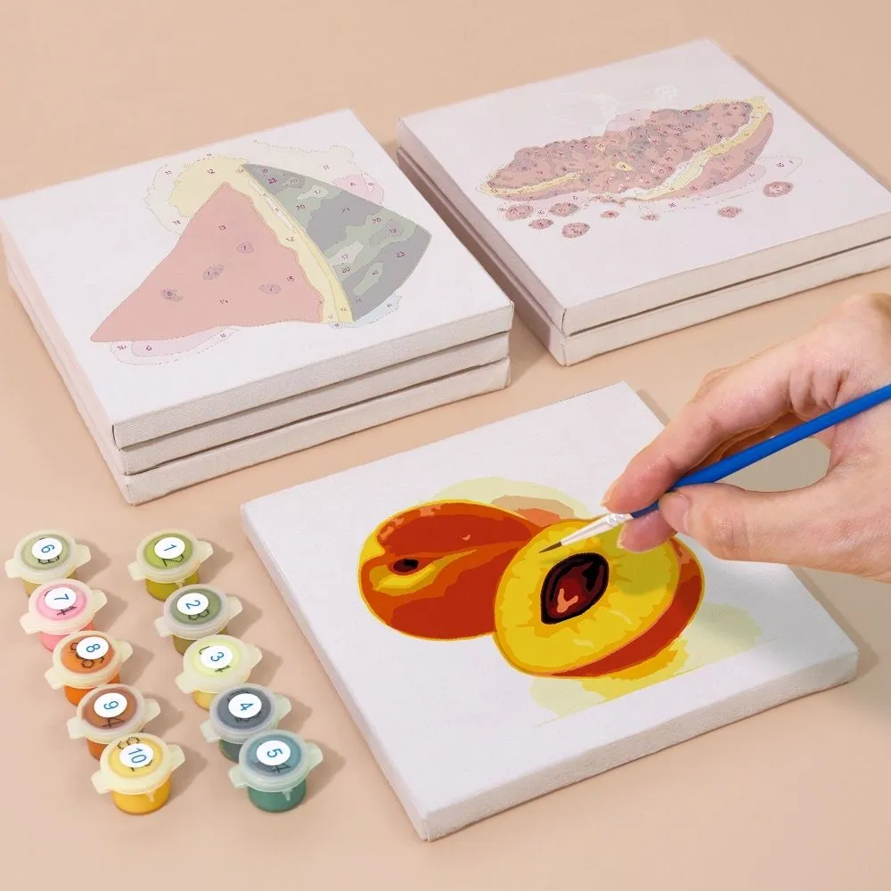 Figured'Art Fruit en Groenten schilderen op nummer 6 stuks mini