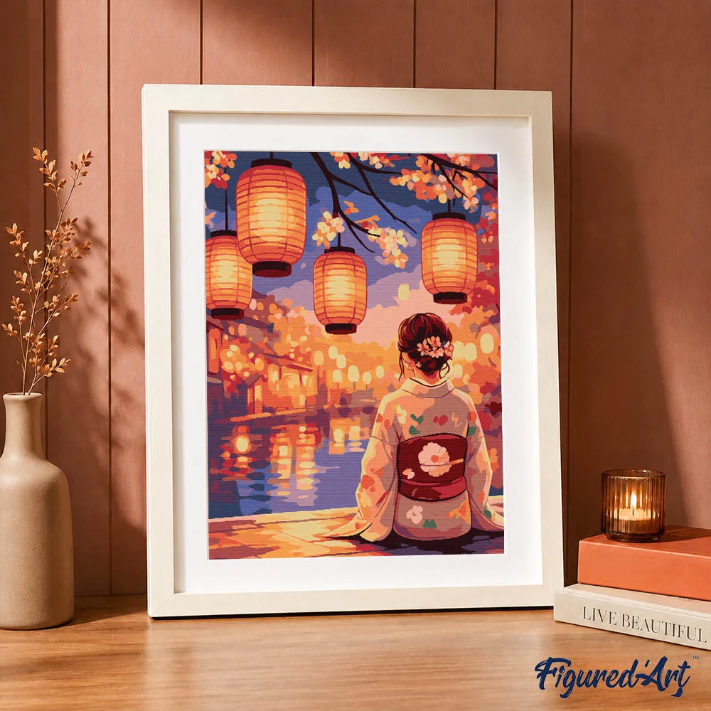 Figured'Art Cadeauset Lantaarnfestival schilderen op nummer 24,5x32,5cm