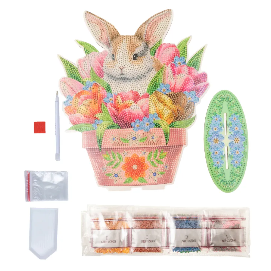 Craft Buddy Crystal Art Bloomscape Bunny houten decoratie 25 cm