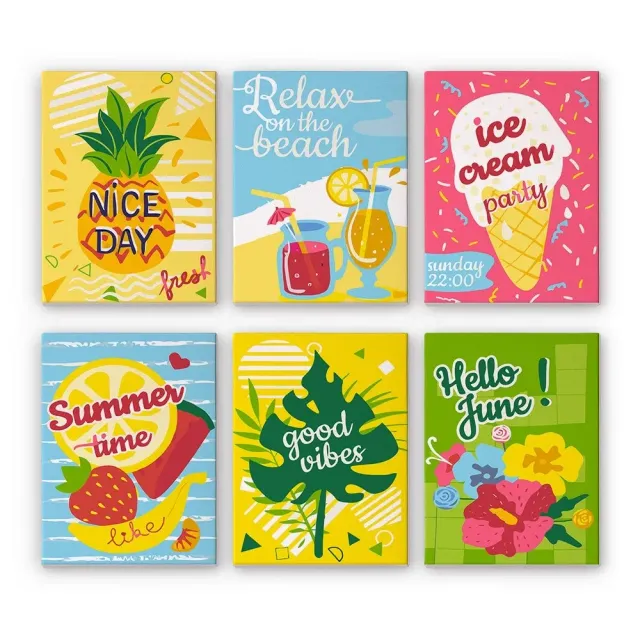 Figured'Art Good Vibes Zomer schilderen op nummer mini 6 stuks
