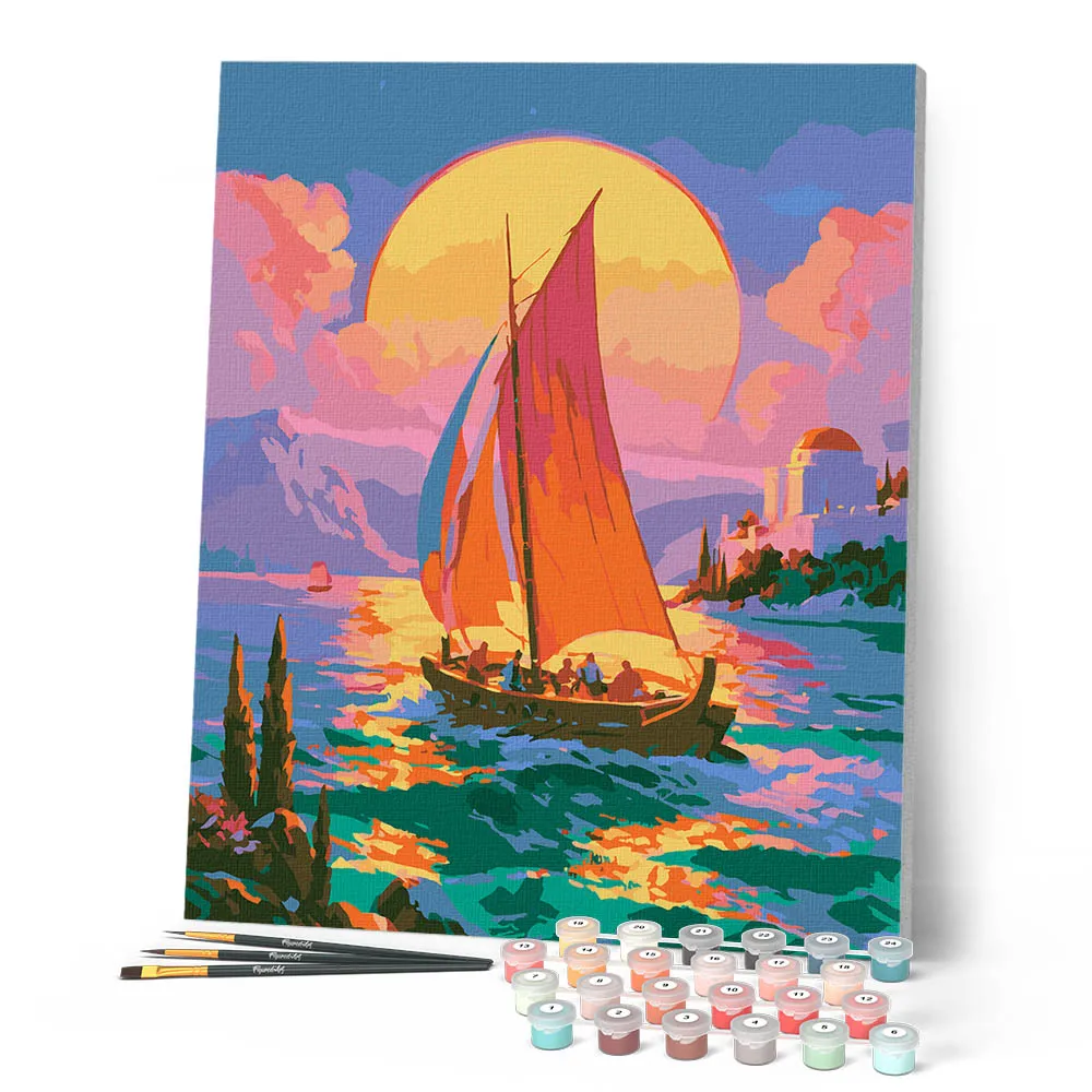 Figured'Art Horizon van de Odyssee schilderen op nummer 40x50cm fantasie zee