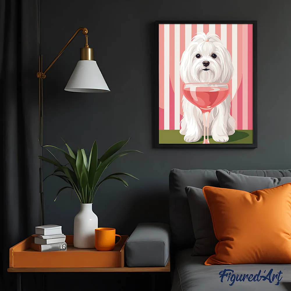 Figured'Art Lieve Maltezer schilderen op nummer 40x50 cm hond