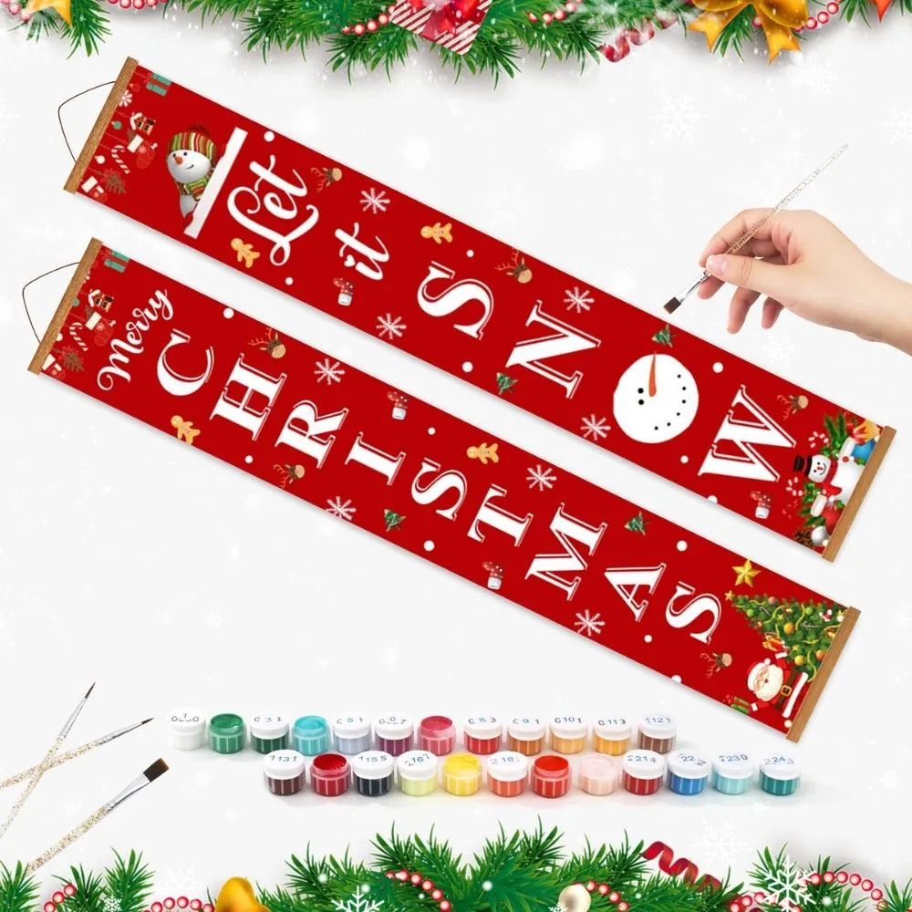 Figured'Art DIY Deur Banners Laat Het Sneeuwen deurbanner 20x120 cm