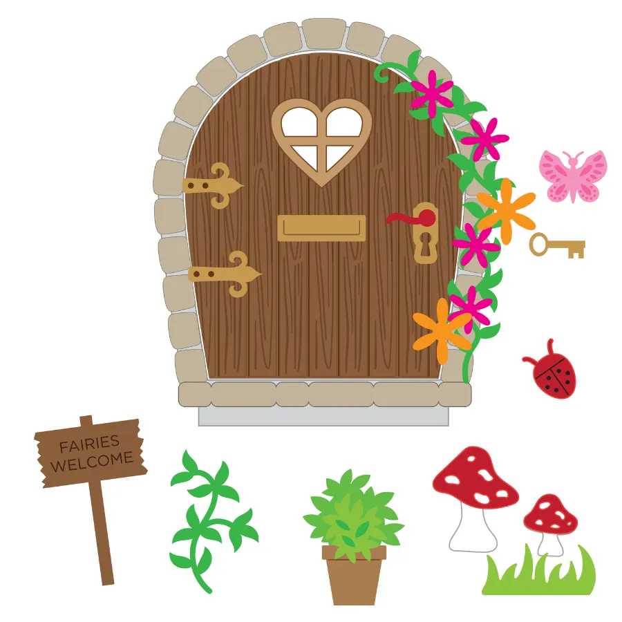 Craft Buddy Fantasy Fairy Door stansset 30-delig metaal
