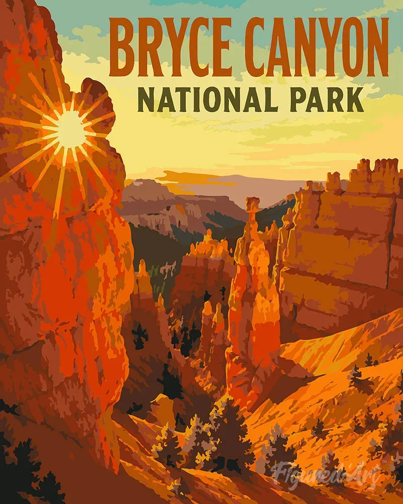 Figured'Art Bryce Canyon National Park Utah schilderen op nummer 40x50cm landschap