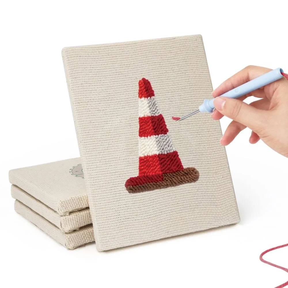 Figured'Art Punch Needle Set Racedag 4 stuks met frames auto's