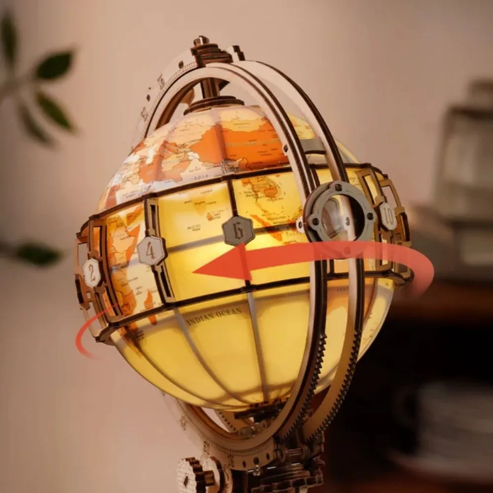 Figured'Art Lichtgevende Wereldbol 1 3D puzzel 185 stukjes met LED