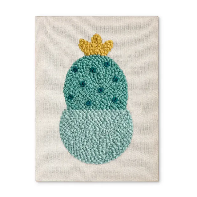 Figured'Art Kleine Blije Cactus punch needle pakket 20x30cm cactus