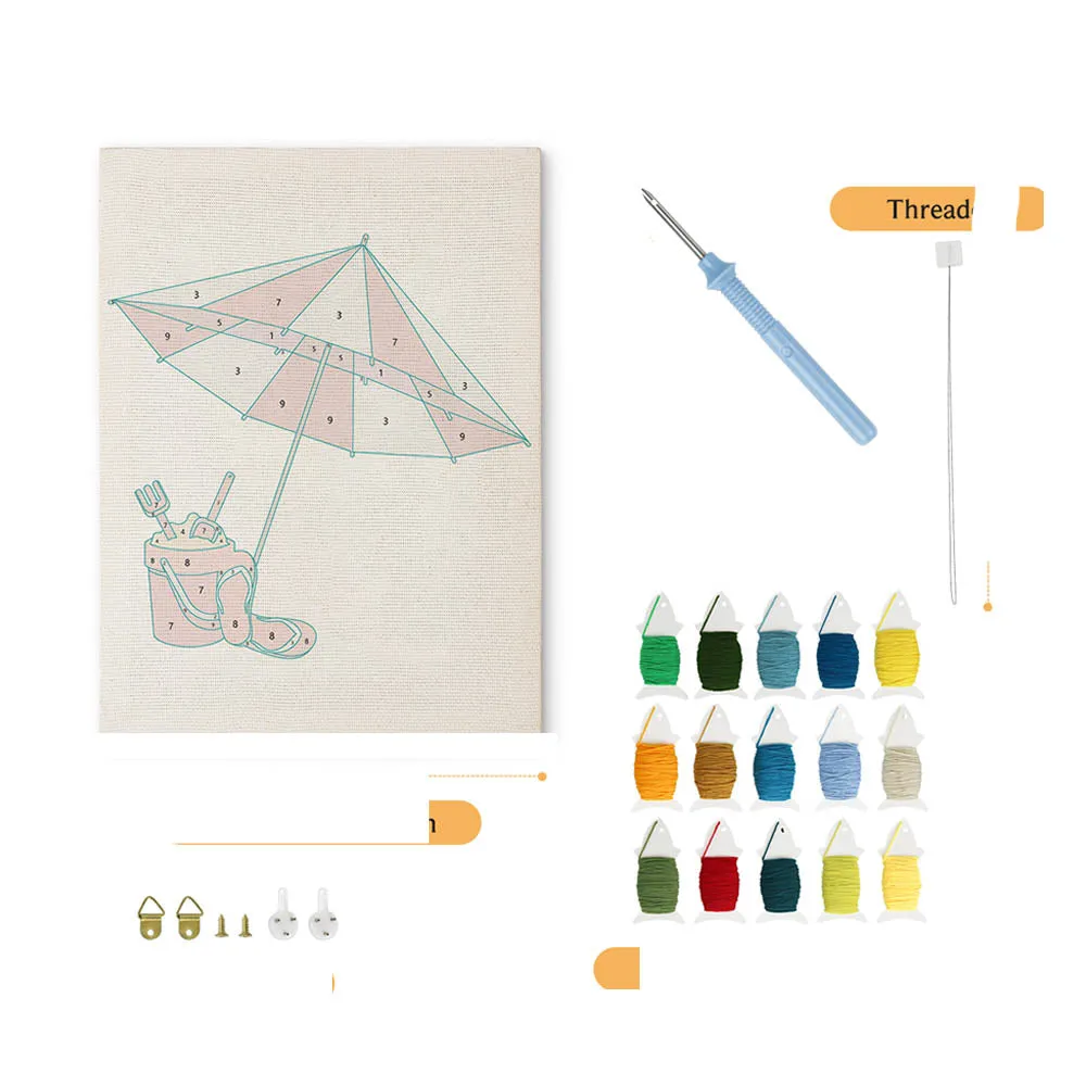 Figured'Art Punch Needle Zomer Sfeer borduurpakket 20x30cm met frame