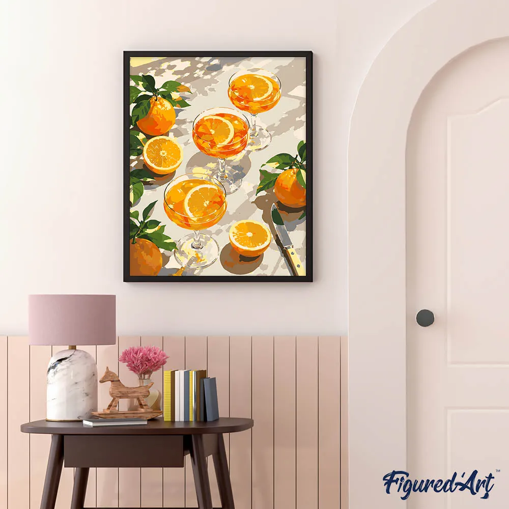 Figured'Art Zomersinaasappels Schilderen op Nummer 40x50cm Fruit