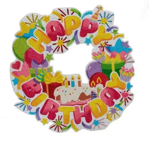 Craft Buddy Crystal Art Birthday Wreath krans 30cm MDF
