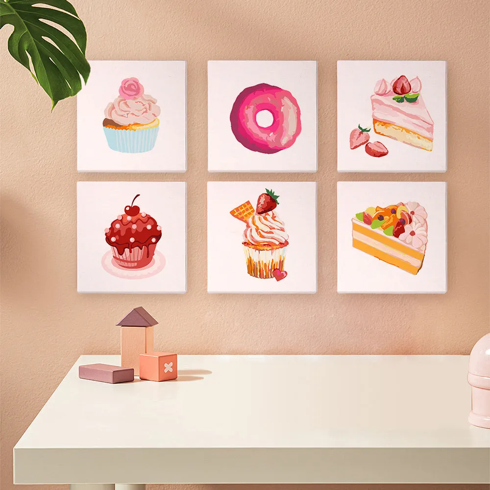Figured'Art Mini Zoete Desserts 2 schilderen op nummer 6x 15x15 cm